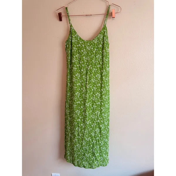 Reformation Midi Dress‎ Womens 2 Green Floral Juliette Slit Summer Wedding Guest - Image 6