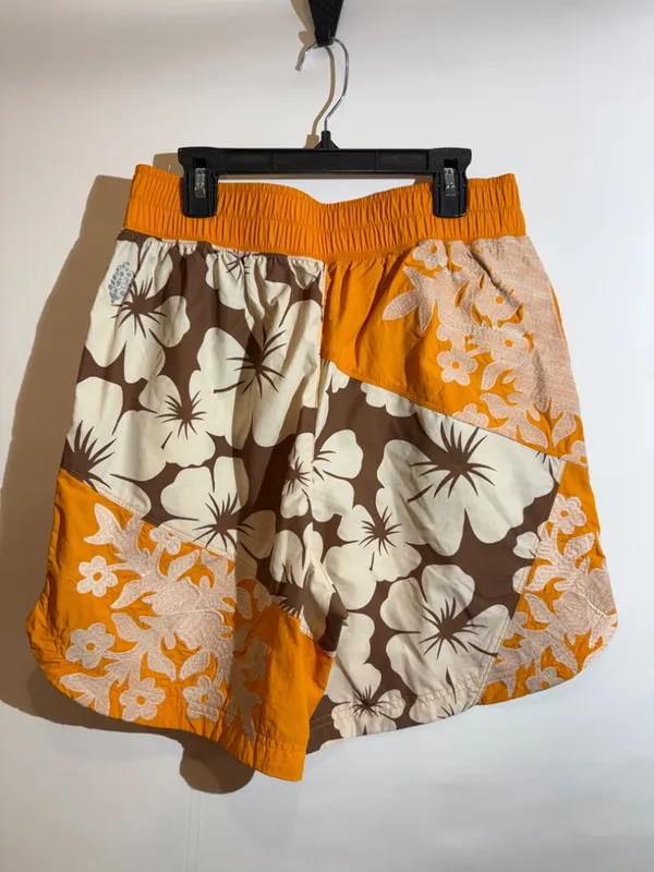 NWT! FP Movement Orange Brown Floral Drawstring Athletic Running Shorts Size S - Image 4