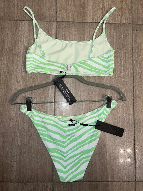 Triangl Swim - Neon Green Mica Zebra Bikini - Image 2