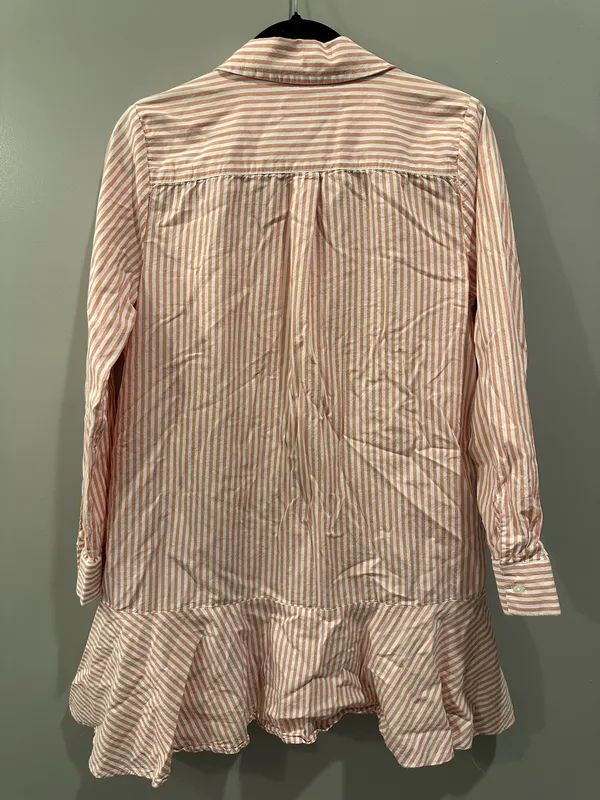 Crown & Ivy X Society Social Bridgehampton Shirtdress Peach / Beige - Image 3