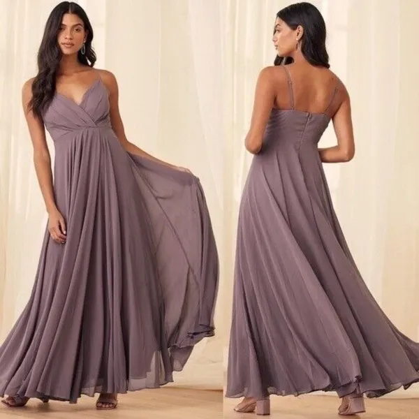 Lulu's‎ All About Love Maxi Dress Dusty Purple Size Small - Image 2