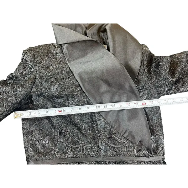 Lily & Taylor Black Lace Formal Dress Women’s 6 Satin Shawl Collar Midi Evening - Image 10