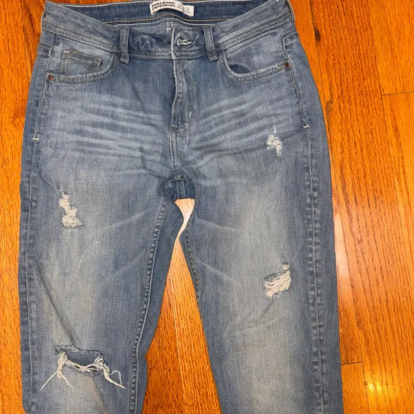 🍎Zara Distressed Light Blue Skinny Jeans - Image 3