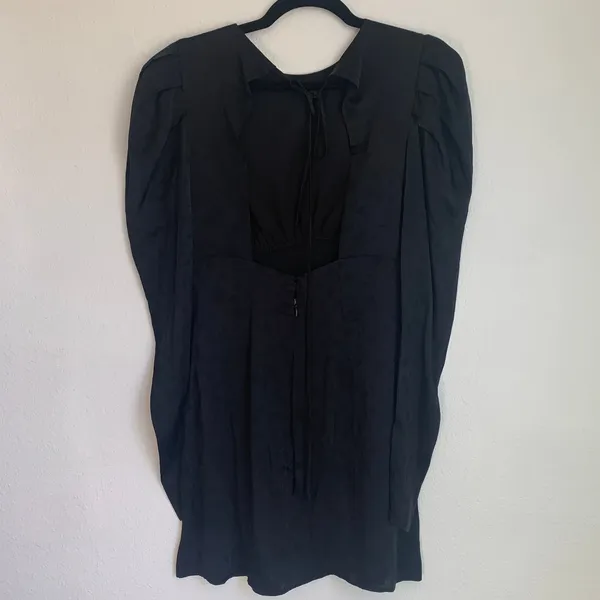 The Andamane Hope Open‎ Back Long Sleeve Mini Cocktail Dress in Black - Image 3