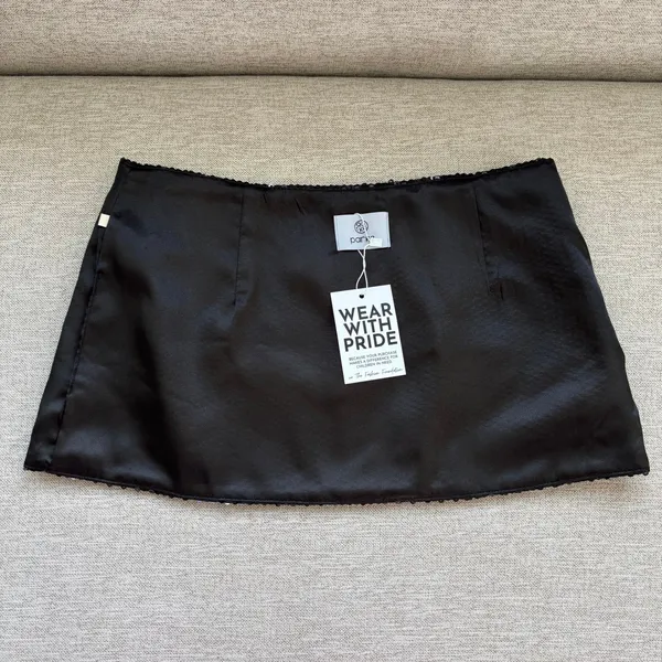 NWT Parke Black Sequin Mini Skirt Small Sparkly Party Night Out Whimsy Goth Glam - Image 8