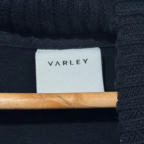 Varley Britannia Black Sweatshirt Size Medium Pullover Ribbed Sweater Turtleneck - Image 3