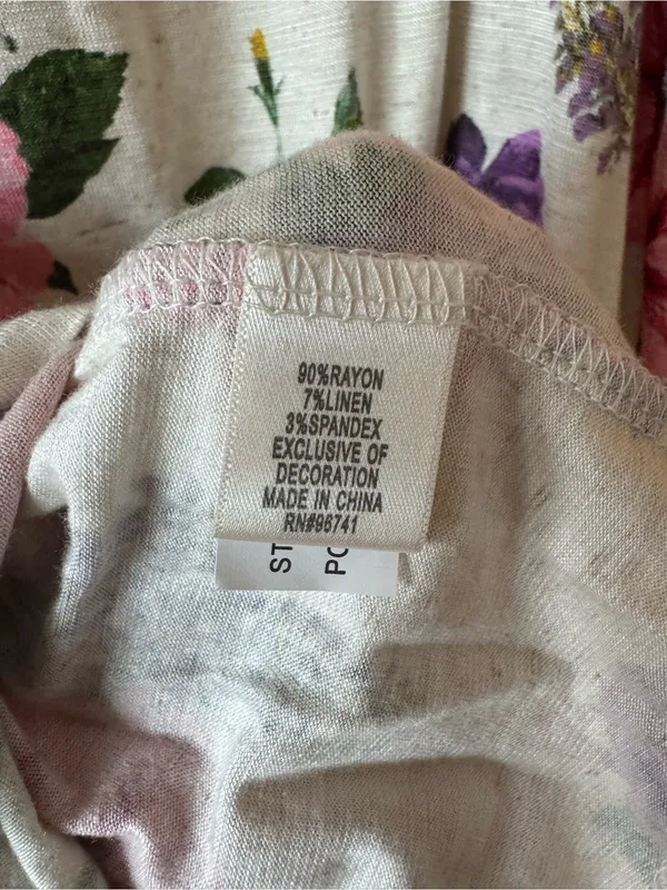 Linen Blend Self Esteem Floral V-neck Lace-Trim Cami size XL - Image 7