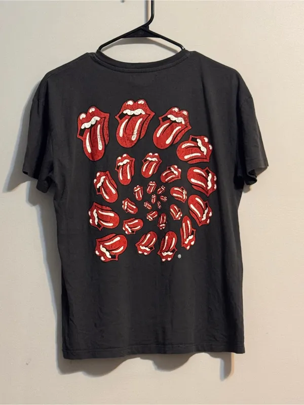 Pull&Bear Black Rolling Stones Logo‎ Tee - Image 4