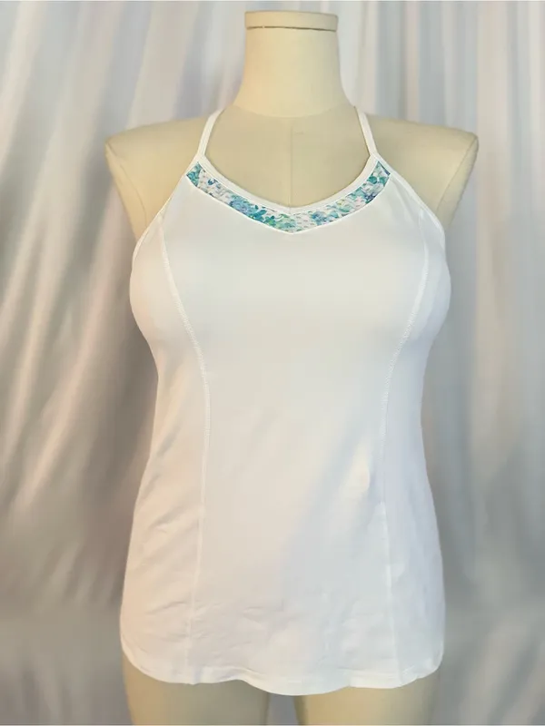 Lija Women's New Rules Volley Tank - White/Fleur (1333) - Image 2