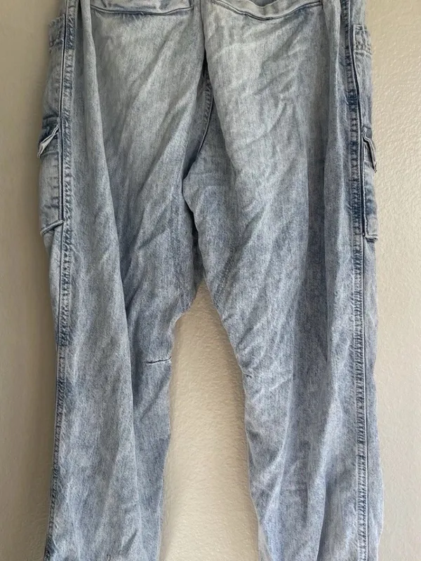 Free People We The Free Hazel Pull On Drop Waist Harem Cargo Pocket Jeans Sz Small - Image 9