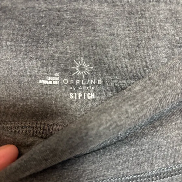 Offline By Aerie‎ Women's Leggings Regular Rise Cotton Polyester Gray Size Small - Image 5