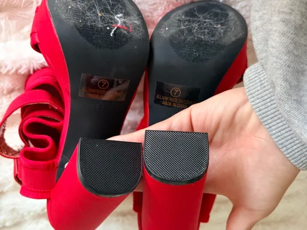 Red chunky high heels Size 7 - Image 5