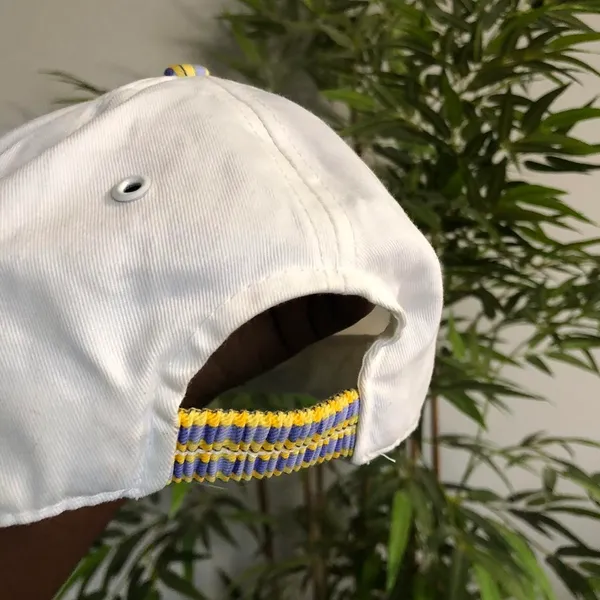 Disney Winnie The Pooh White Yellow Purple Plaid Baseball Cap Hat Cottagecore Vintage 90s Y2K Stretch Elastic - Image 4