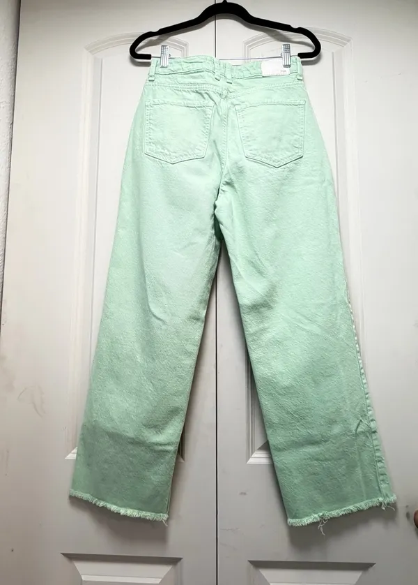 🌿 Not Your Average Blue Denim! 💚 Zara Mint Wide Leg Jeans (US 2 / EUR 34) - Image 7