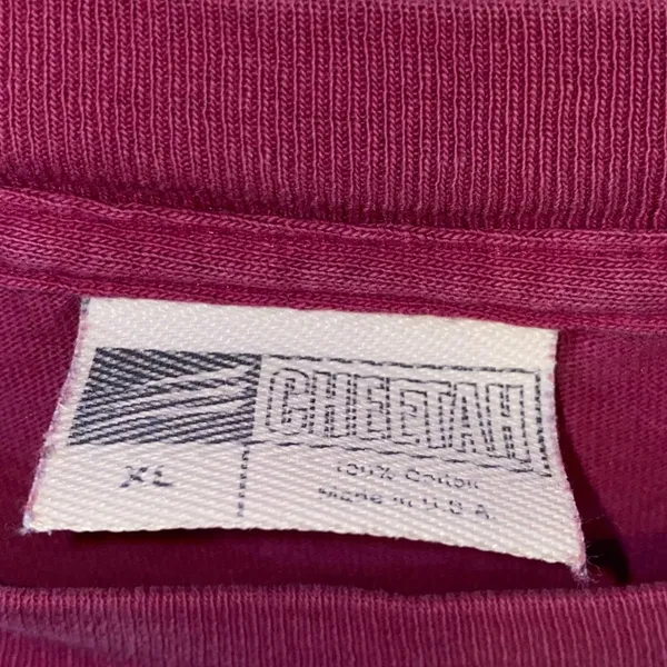 Vintage Cheetah‎ Pink Oversized Tee XL Faded Grunge Minimalist T Shirt Cotton - Image 4