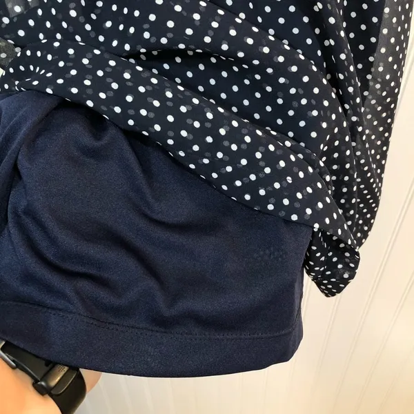 Mimi Chica Navy & White Polka Dot Flutter Sleeve Blouson Dress Size XS - Image 10