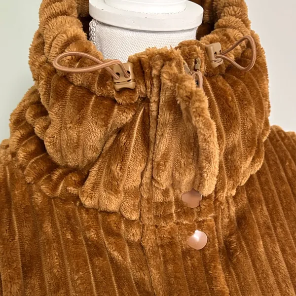 BDG Urban‎ Outfitters Brown Corduroy Velvet Cropped Puffer Coat Jacket Size XS - Image 2