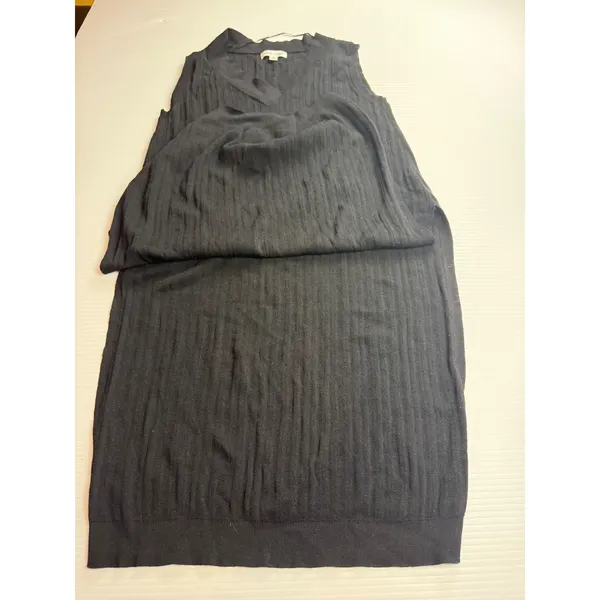 Prologue XS Black Sleeveless Dress Ribbed Knit V‎ Neck Casual Cute Minimalist - Image 5