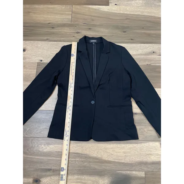 Express Stretch Tuxedo Single Button Blazer Black Size L - Image 5