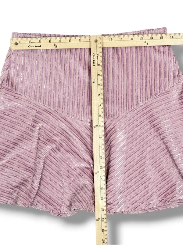 Free People Camden Velour Corduroy Skater Mini Skirt Pink Large Ballet Fairy - Image 11