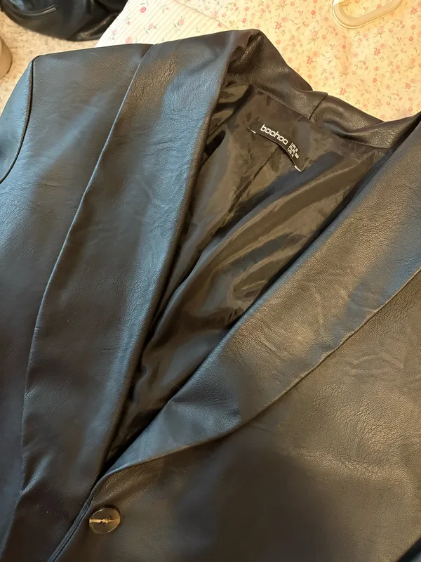 Boohoo Leather Jacket Oversized - Image 2
