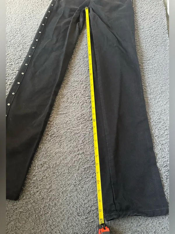 Vintage Rocky Mountain Jeans (Rockies) Black Studded High Rise 23x36 Long - Image 2