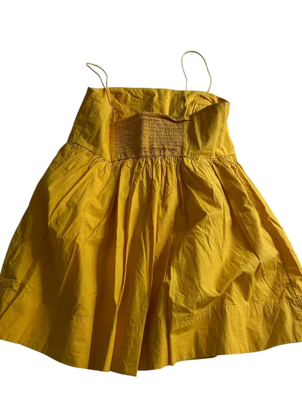 Anthropologie Maeve yellow Babydoll Top Spaghetti strap Size Medium Tunic - Image 6