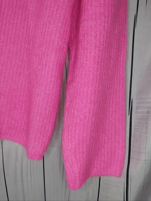 Lilly Pulitzer Hot Pink Glam Pippin Chenille Ribbed Knit Chic ResortWear Sweater - Image 7