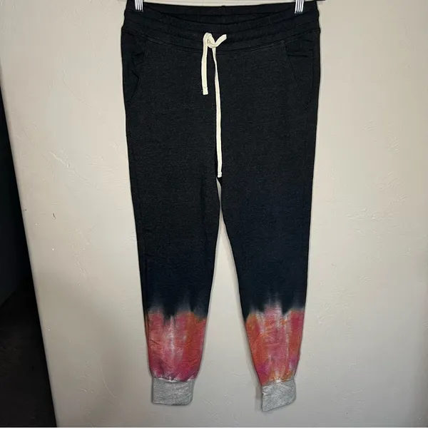 Sundry Gradient Ombré‎ Charcoal Gray Pink Sweatpant Joggers - Image 2