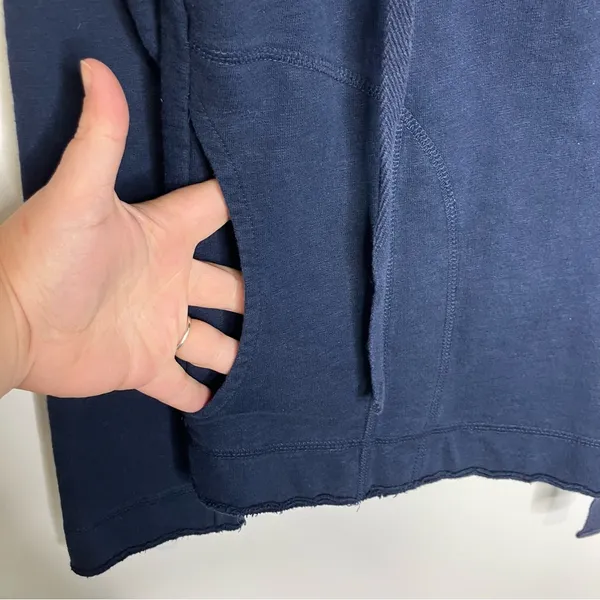 Lucky Brand navy blue 100%‎ cotton jacket casual boho women’s size large buttons - Image 4