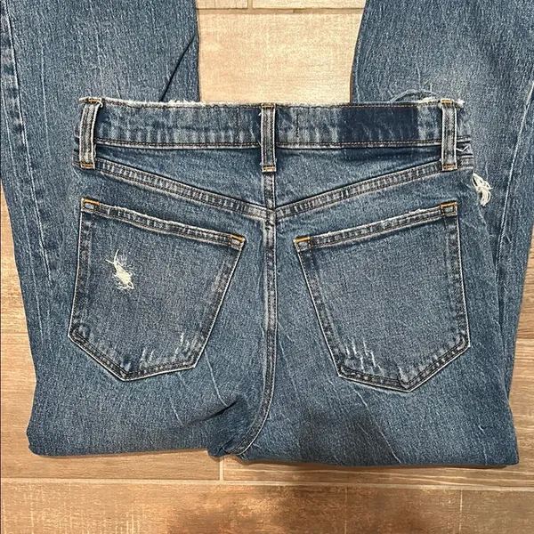 Abercrombie women’s 90s straight ultra high rise dark wash jeans - Image 3