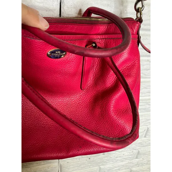 Coach Madison Satchel Bag Womens Medium Pink Good Pebbled‎ Leather Crossbody - Image 6