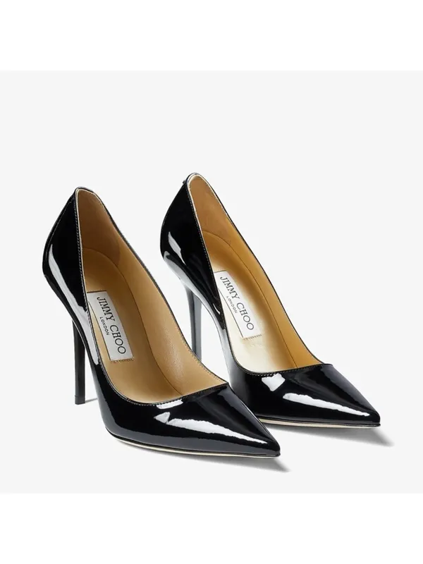 Jimmy Choo • Abel black patent leather pump stiletto heel 100mm point toe - Image 2