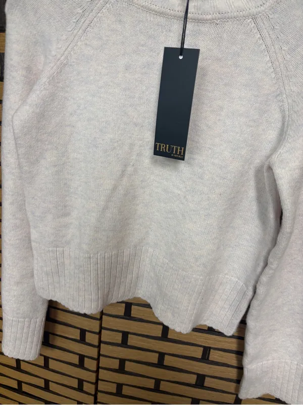 Truth tan/gray mock neck sweater size XS Tan - Image 3