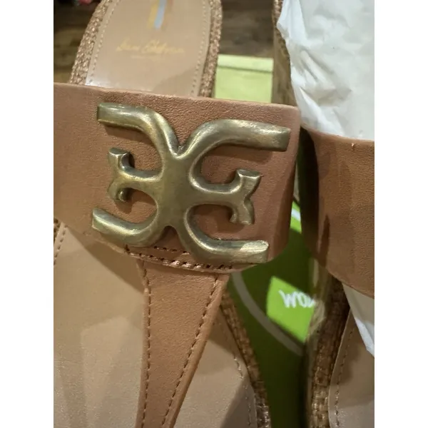 Sam Edelman Yardlie Cuoio Brown Wedge Heel Leather Strap‎ Slip On Sandal Size 11 - Image 3