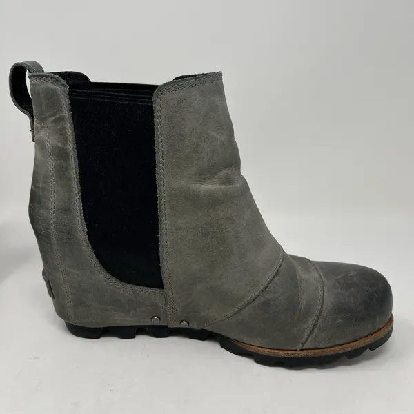 Sorel Boots Women's 6.5 Lea‎ Wedge Waterproof Leather Gray Chelsea Ankle Booties - Image 7