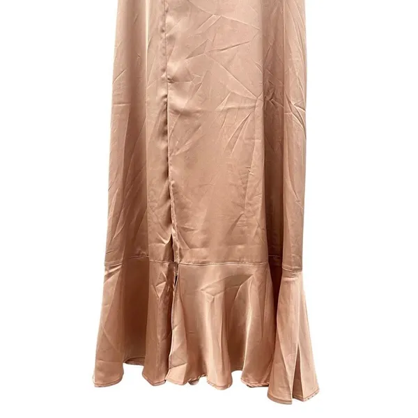 Show Me Your Mumu Claire Midi Dress in Rose Gold Luxe Satin size Small - Image 6