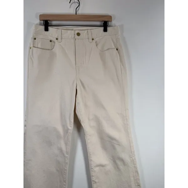 J.CREW Womens Jeans Beige Denim High Rise Relaxed 84 Kickout Crop Rigid Size 29 - Image 7
