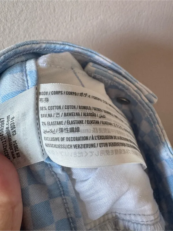 Hollister Women's Blue Checkered High Rise Utility Dad Pants Size 26/3 Regular - Image 3