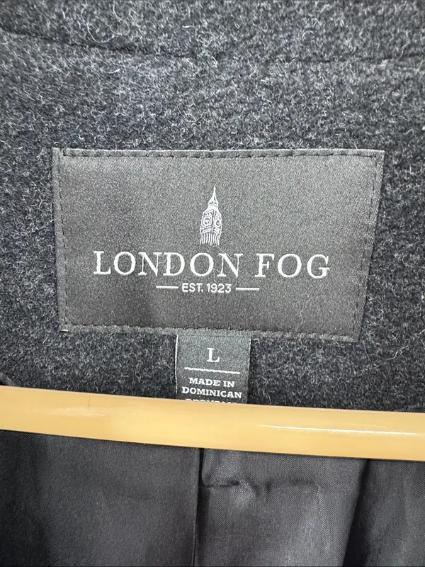 London Fog Women's Dark Charcoal Pea Coat L wool blend winter outdoors neutral - Image 6