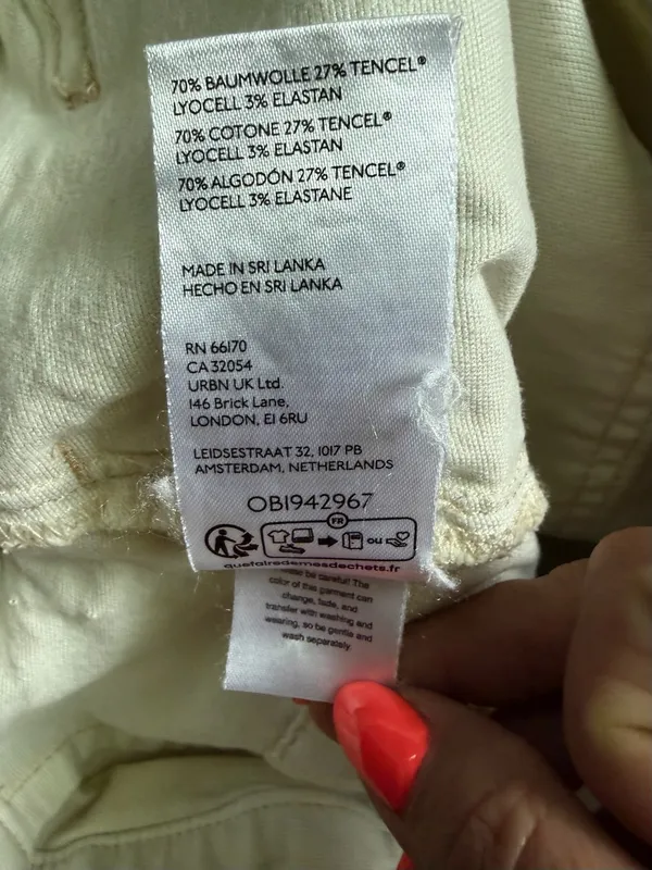 Pilcro Anthropologie Millie Low-Slung Barrel Cargo Pants Ivory Size 28 - Image 10