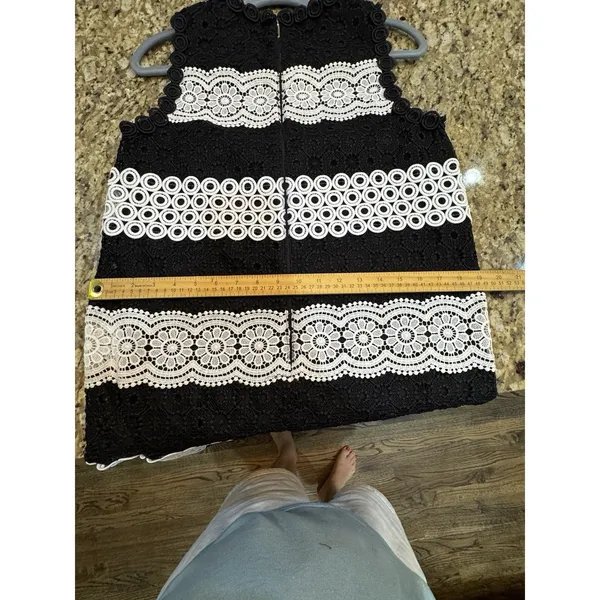Kate Spade Floral Dot Lace Shift Dress Size‎ 2 Lace Black White - Image 9