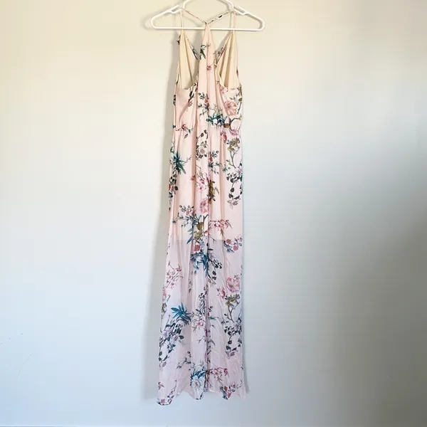 NWT LAVENDER BROWN Pink Racerback Wrap Maxi Dress Small - Image 7