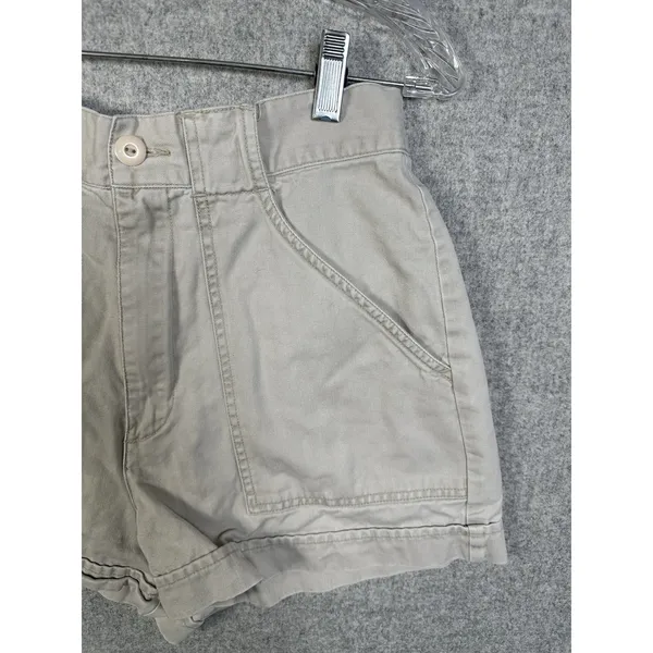 Vintage Abercrombie & Fitch Size 4‎ Cotton Womens Shorts High Waist Beige Mini - Image 3
