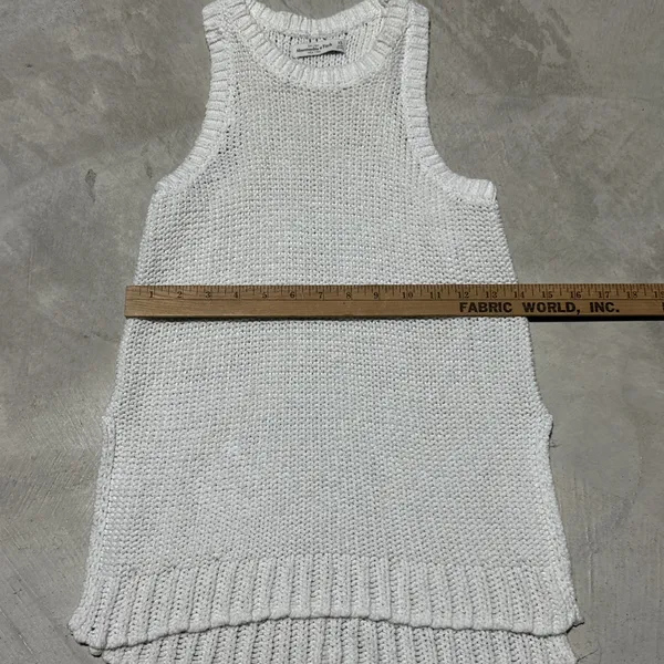 VTG Abercrombie Fitch Cream Knit Sleeveless Mock Neck Sleeveless Sweater Tank XS - Image 4