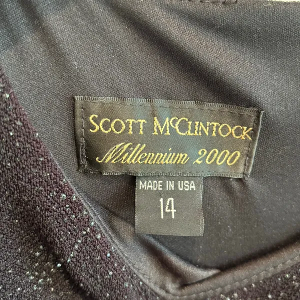 Vintage Scott McClintock Millenium 2000 Black Sparkle Floor Length Evening Gown - Image 5