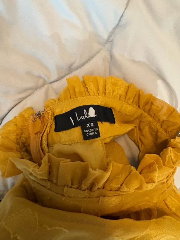 Lulus Yellow Halter Neck Dress - Image 3