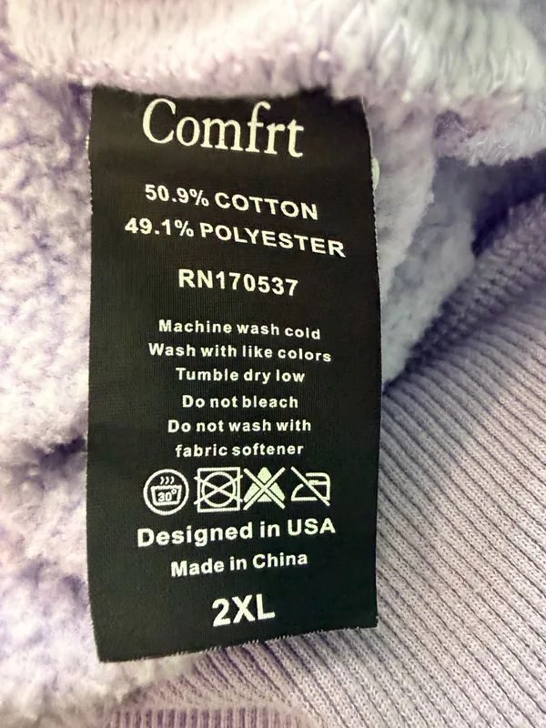 COMFRT Pastel collection Zip Hoodie size 2X lavender - Image 7