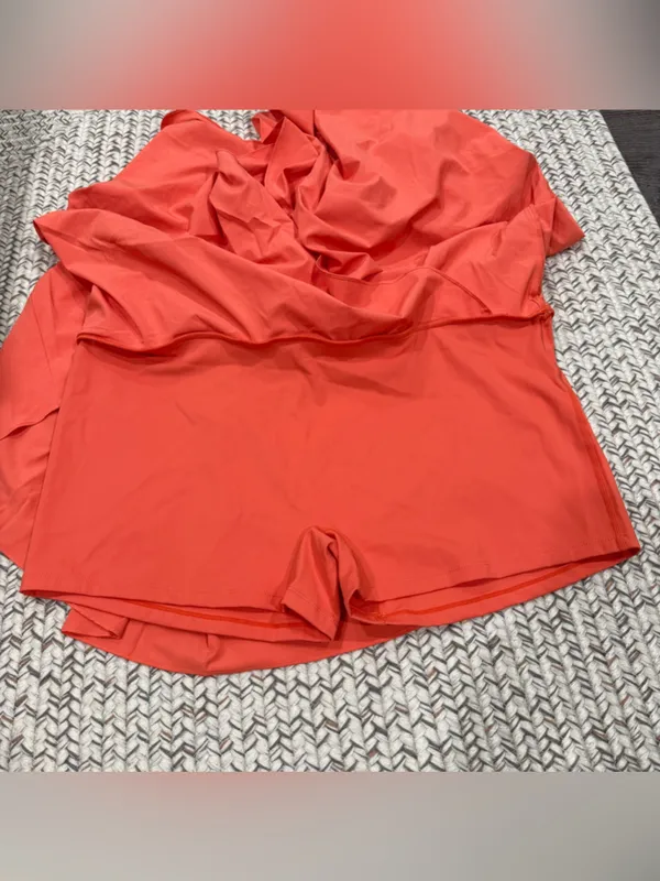 NWOT Halara Orange Breezeful High Waisted High Low 2-in1 Maxi Skirt - Image 9