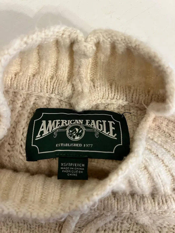 American Eagle White Sweater XS - Image 3